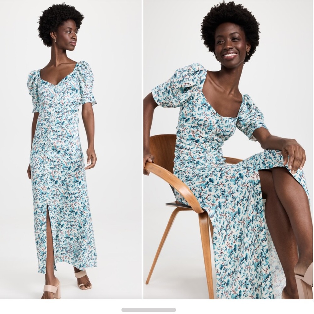 Women's Rose-Printed Ruched Maxi Dress
byTiMo